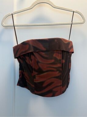 With jean corset printed top